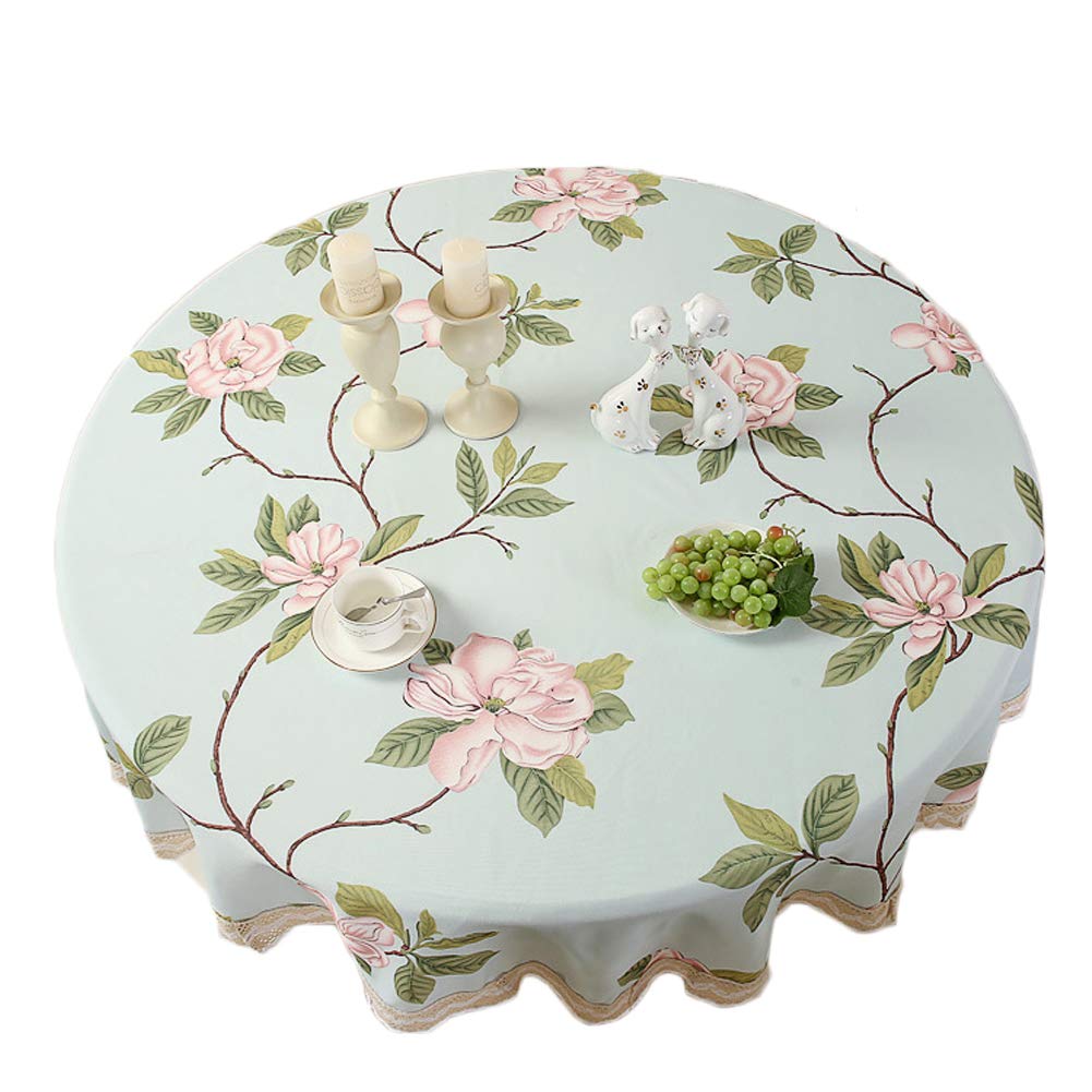 meiosuns 圆形桌布防水防油桌布乡村风格亚麻无缝桌布 适合家居装饰